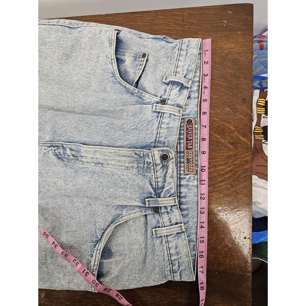Vintage Levis SilverTab Jeans Mens 36 x 34 Acid Light Wash‎ Baggy Tapered 90s